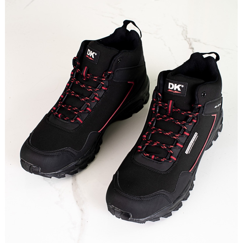 Sapatos de trekking altos para homens DK preto e vermelho 1