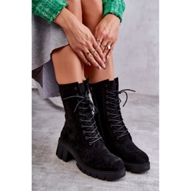 PG1 Botas femininas de camurça preta quente Hermesa preto 1