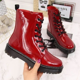 Botas isoladas lacadas S. Barski W OLI71B Vermelho 1