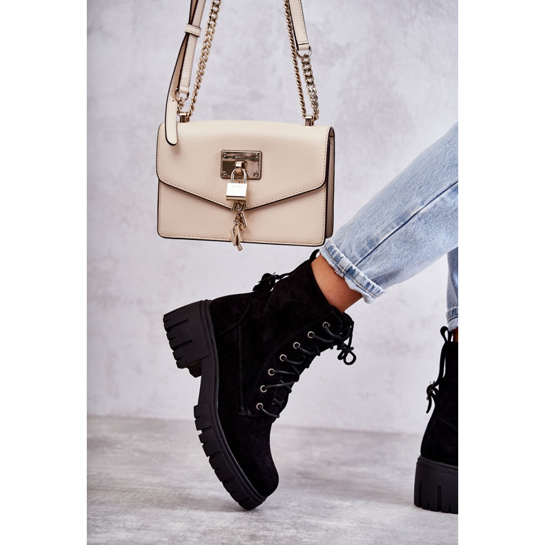 PG1 Botas quentes de camurça feminina com zíper preto Emilien 5