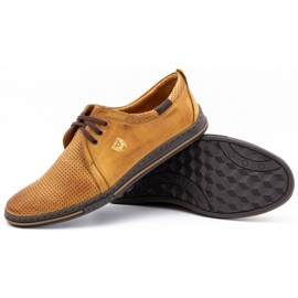 Polbut Sapatos masculinos de couro 343 picotado vermelho bege 3