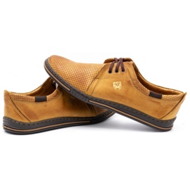 Polbut Sapatos masculinos de couro 343 picotado vermelho bege 4