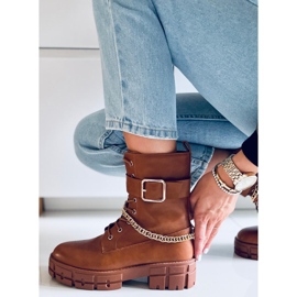 Botas militares Maude Camel marrom 2