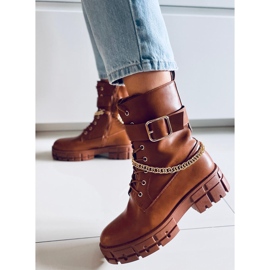 Botas militares Maude Camel marrom 1