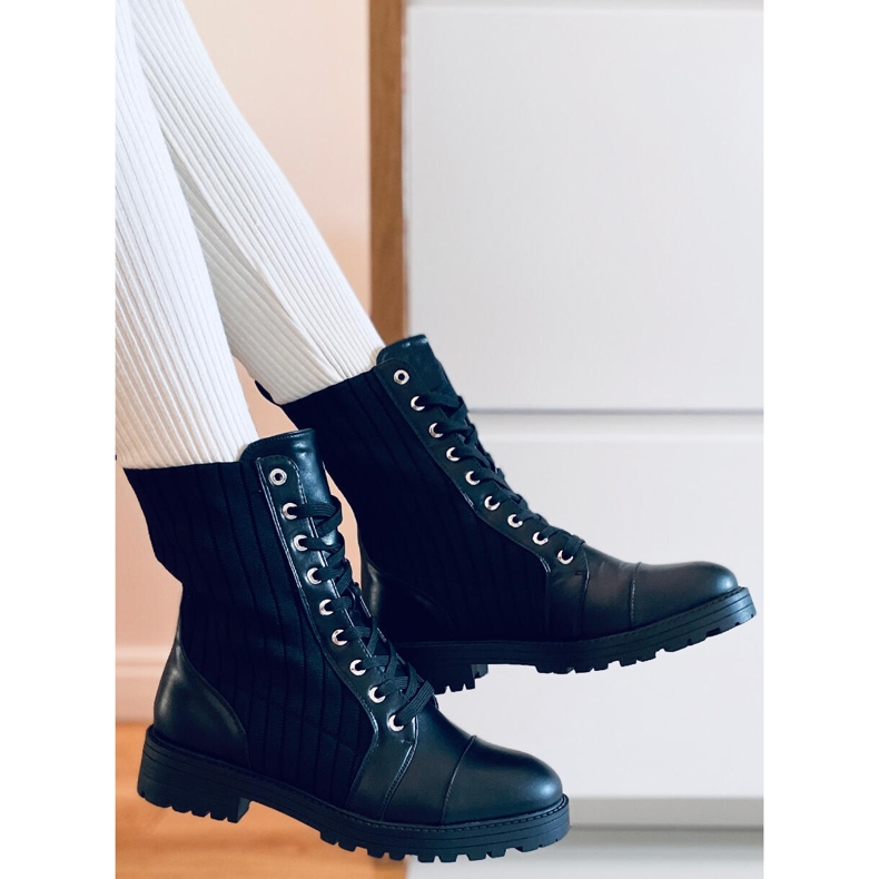 Botas com elástico na parte superior Elinor Black preto 1