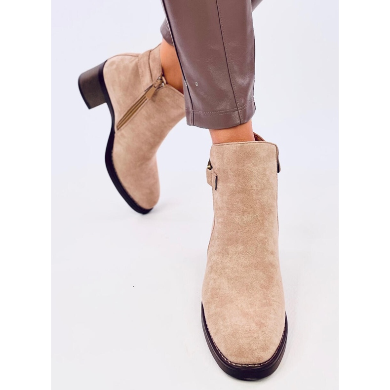 Botas clássicas de salto alto Marsha Khaki bege 1