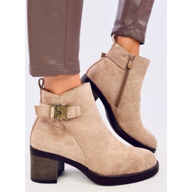 Botas clássicas de salto alto Marsha Khaki bege 2 Botas clássicas de salto alto Marsha Khaki bege 2