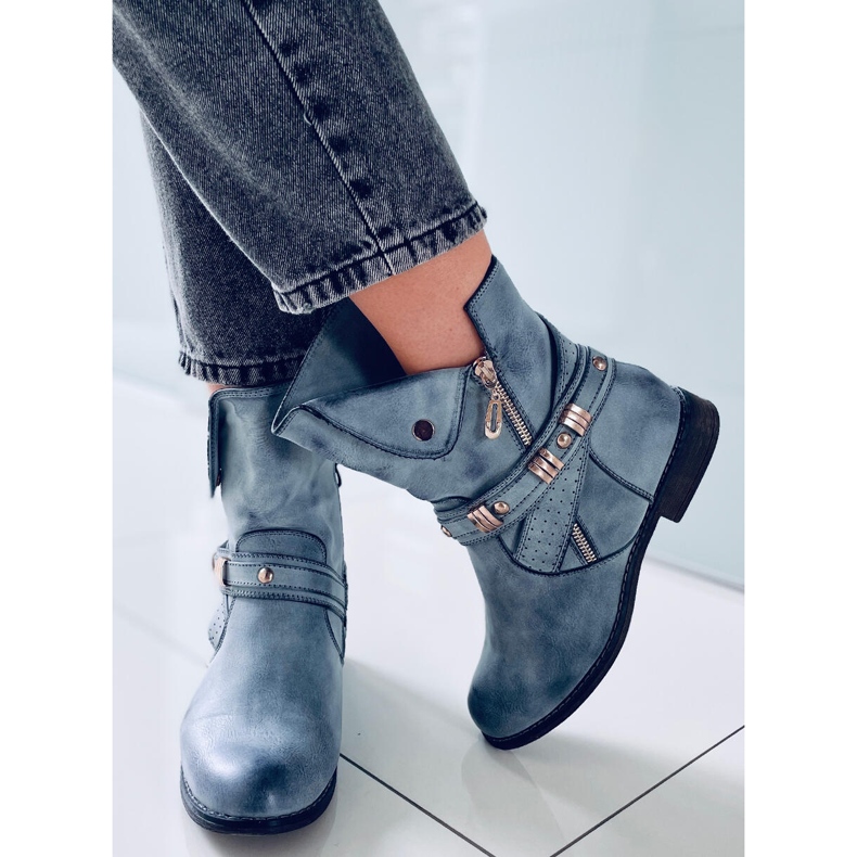 Botas femininas Yidu Blue azul 2