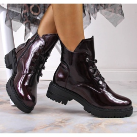 Sapatos femininos, envernizados, bordô, Potocki clarete vermelho 1