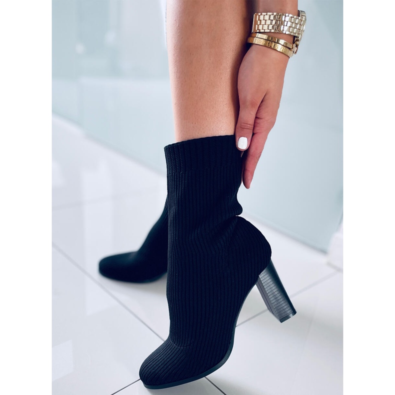 Bota de salto alto Hermione Black preto 1