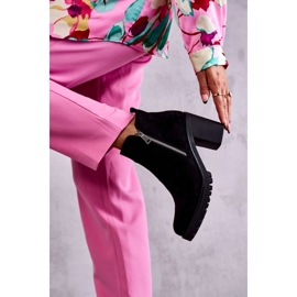 Botas de camurça de salto alto com zíper preto Sevione 2