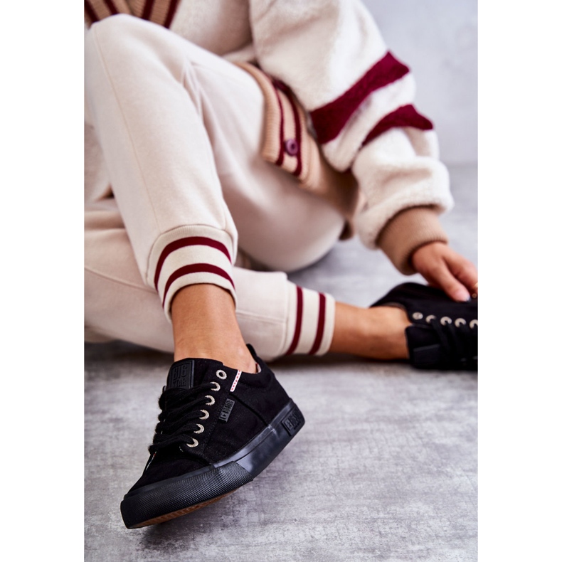 Tênis feminino de baixo material Big Star KK274004 preto 1