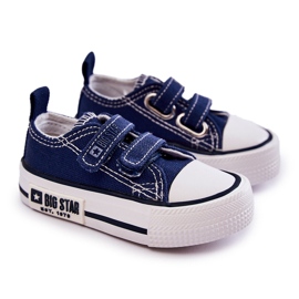 Tênis infantil de pano com velcro Big Star KK374081 Azul Marinho 1
