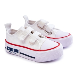 Tênis infantil de pano com velcro Big Star KK374085 branco 1