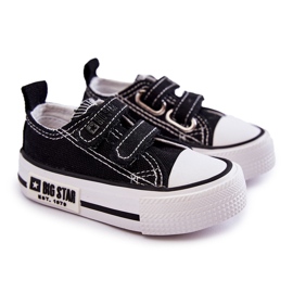 Tênis infantil de pano com velcro Big Star KK374074 Preto-Branco 1