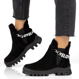 Botins Slip-On em Camurça com Decoração Filippo DBT3927 Preto 1