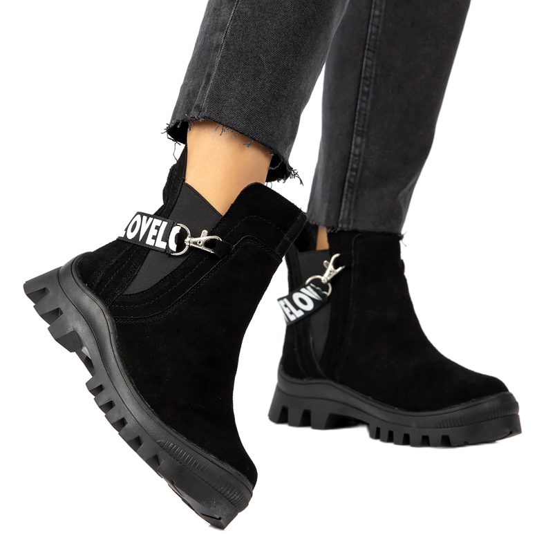 Botins Slip-On em Camurça com Decoração Filippo DBT3927 Preto 5