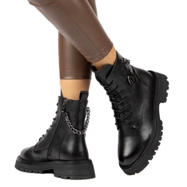 Botas femininas com um alfinete de segurança e Filippo DBT4059 Black Chain preto 5
