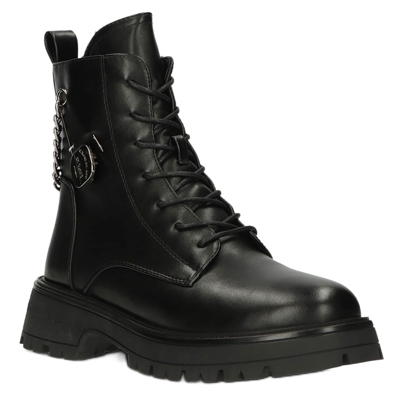 Botas femininas com um alfinete de segurança e Filippo DBT4059 Black Chain preto 1