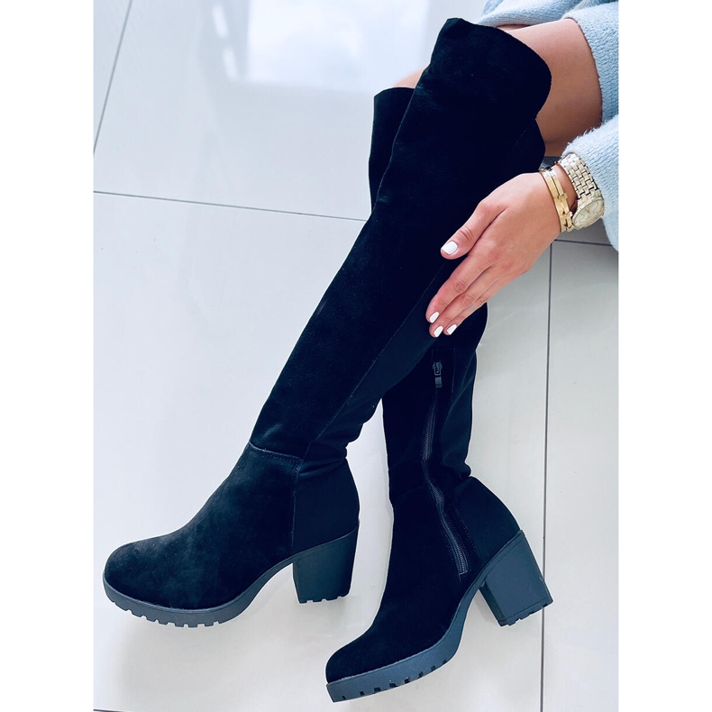 Botas de couro natural Niamh Black preto 2