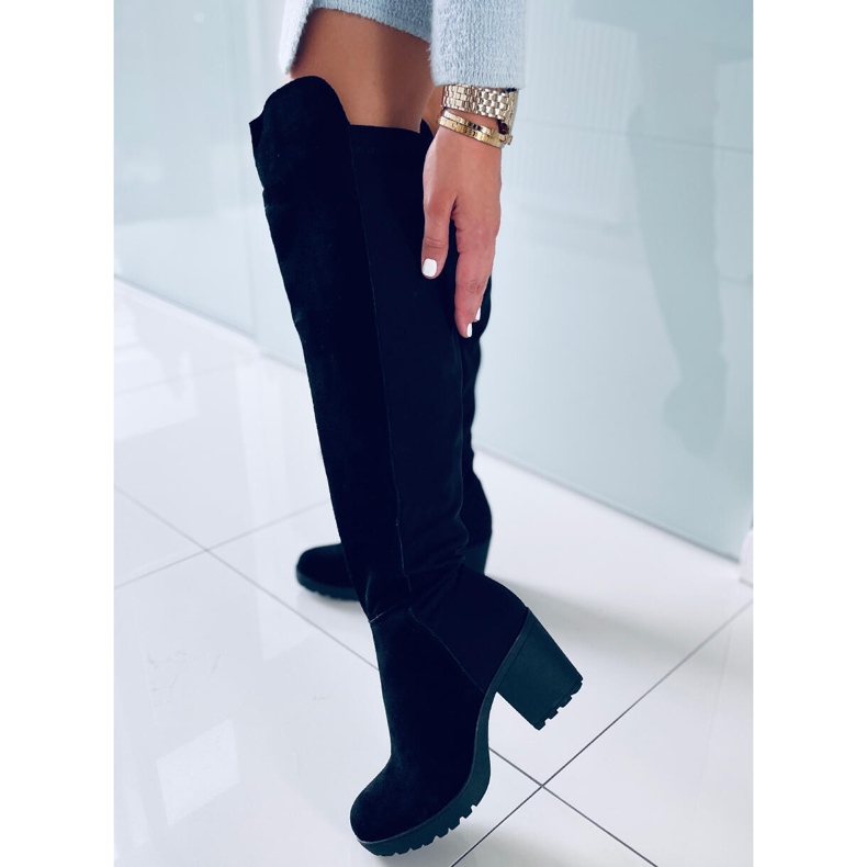 Botas de couro natural Niamh Black preto 1