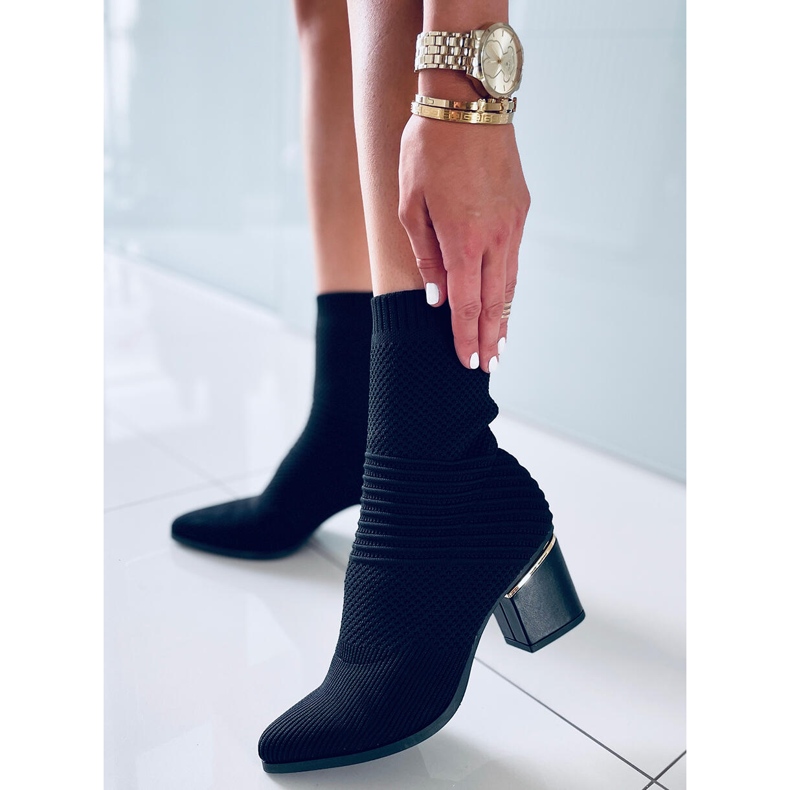 Bota meia de salto alto Tiara Black preto 1