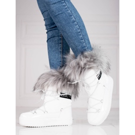 Botas de neve de mulher brancas com pelo Shelovet branco 1