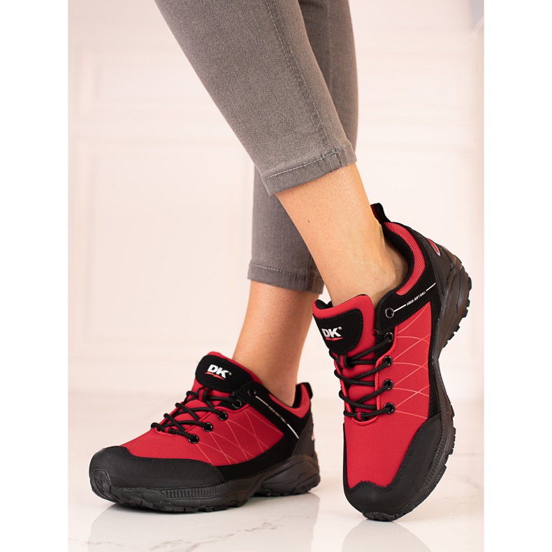 Tênis de trekking feminino DK vermelho preto 1