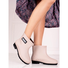 Botas de chuva de mulher Shelovet bege baixo marrom 1