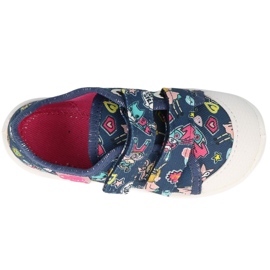 Chinelos infantis Befado 907P149, azul marinho, com aplicações 1