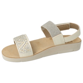 Sandálias infantis de Befado 068Y001 com zircões branco 2