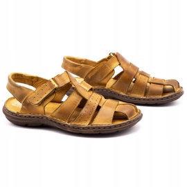 Polbut Sandálias de couro masculinas 211 bege 2