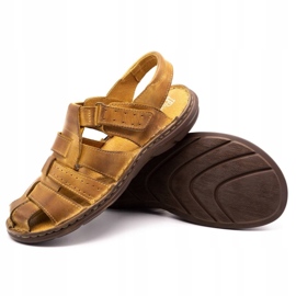 Polbut Sandálias de couro masculinas 211 bege 3