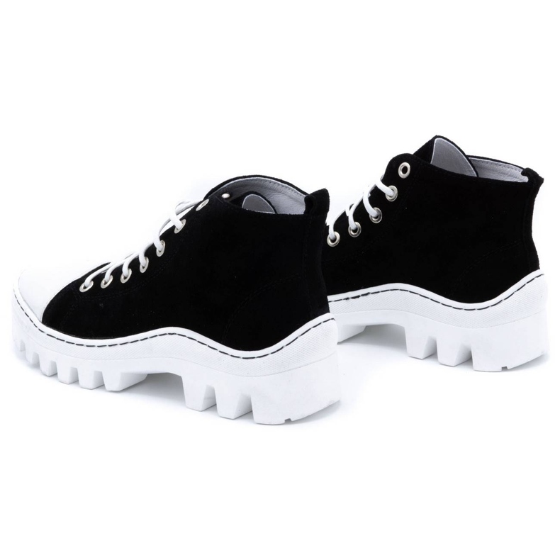 Polbut Botins femininos de couro D1 preto pérola branco 4