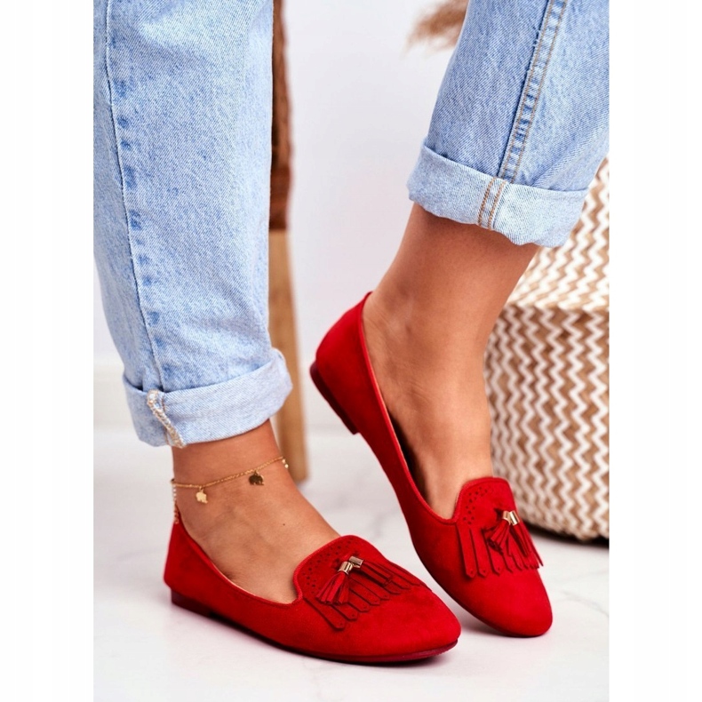 BUGO Mocassim feminino Red Lords Franjas Therese vermelho 1