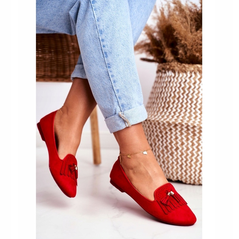 BUGO Mocassim feminino Red Lords Franjas Therese vermelho 2