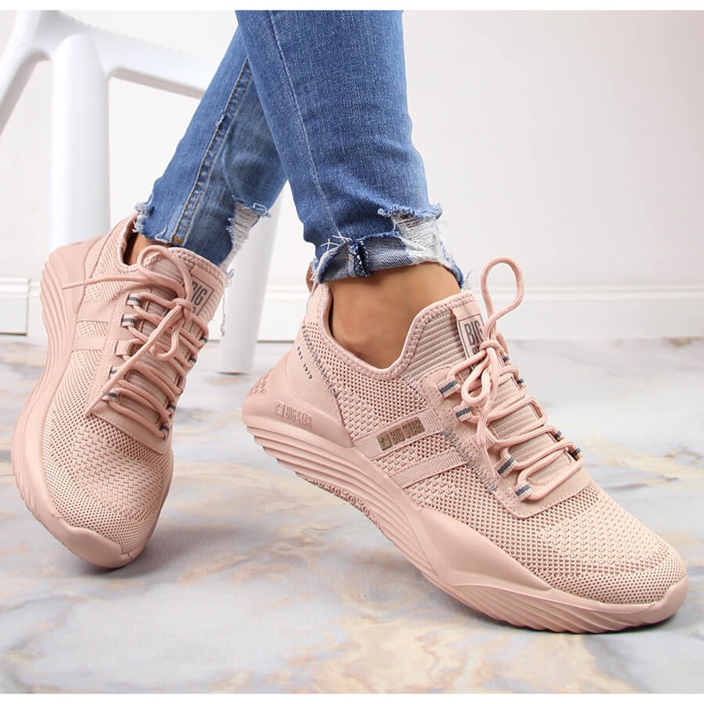 Tênis esportivo leve feminino Big Star KK274348 rosa 2
