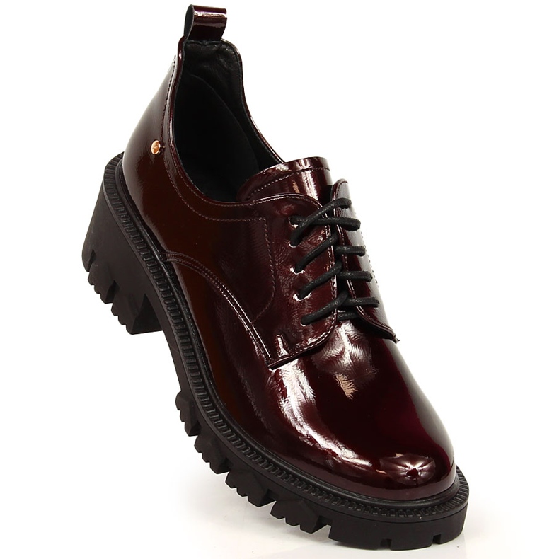 Mocassins femininos laqueados bordeaux Potocki vermelho multicolorido 1