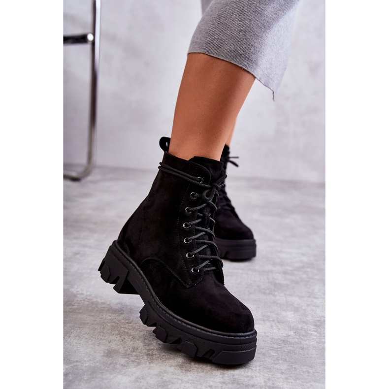 PG1 Botas quentes de camurça Trabalhadores Darvin Preto 1