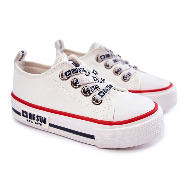 Tênis infantil de couro Big Star KK374042 Branco 1