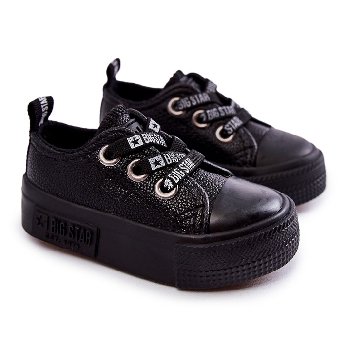 Tênis infantil de couro Big Star KK374059 preto 1