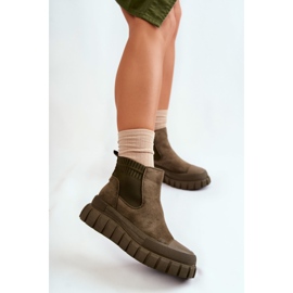 FB2 Botas na moda na plataforma verde Jenna castanho 2