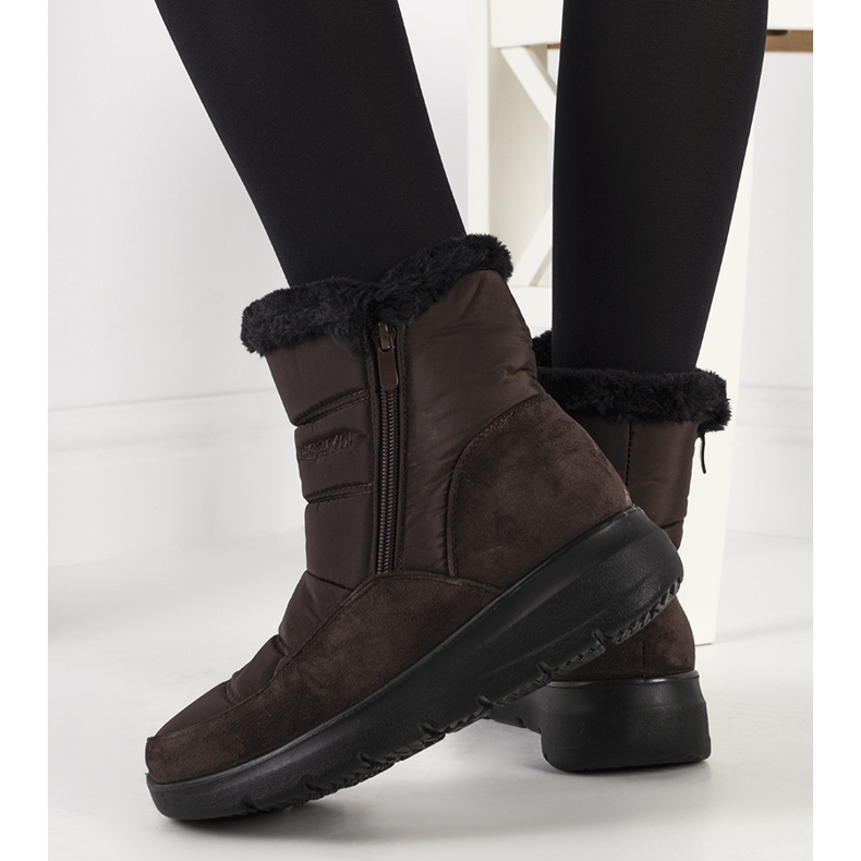 Azmarin Botas de neve acolchoadas castanhas marrom 1