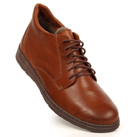 Sapatos de couro masculinos confortáveis, marrom Łukbut 1816 1
