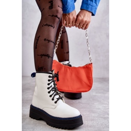 Botas femininas amarradas Glany White Callie branco 2