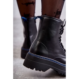 Botas femininas amarradas Glany Black Callie preto 2