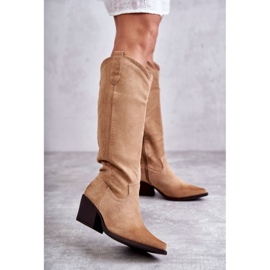 WS1 Botas de Cowboy de Camurça Bege Casey 1