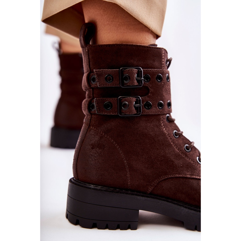 Botas quentes de camurça feminina marrom prata 2