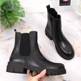 S.Barski Botas pretas para mulher Botas Jodhpur na plataforma por S. Barski preto 1