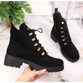 S.Barski Botas femininas de couro camurça preta por S. Barski preto 1